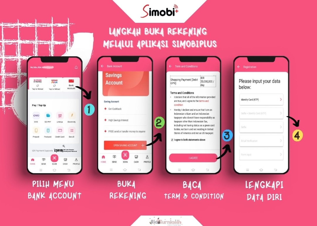 Langkah buka rekening melalui Aplikasi SimobiPlus